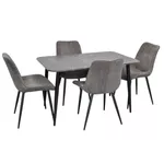 Комплект стол и стулья Evelin di Costacurta стол DT-405-6B + 4 стула YTC-055B Dark grey