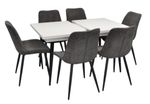 Комплект стол и стулья Evelin di Costacurta стол DT-433-3B + 6 стульев YTC-055B Dark grey