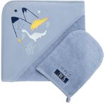 Accesoriu pentru baie Premaman PBRIQO-BLM-UNQ Prosop de baie cu gluga si manusa Dino
