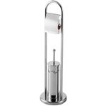 Аксессуар для туалета Bisk 02477 Suport stationar perie wc cu suport hirtie igienica crom (baza 2)