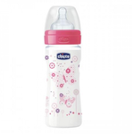 Chicco бутылочка с силиконовой соской Well Being Girl, 250мл