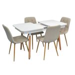 Set masă și scaune Evelin di Costacurta стол DT-431-1R Wo + 4 стула YTC-080Wo Light beige