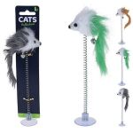 Produse pentru animale domestice Promstore 44995 Игрушка для кошек Cats Мышь на пружине 19сm, с присоской