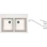 Мойка кухонная со смесителем Dr.Gans Astra 780 + SanDonna F 1066 alb