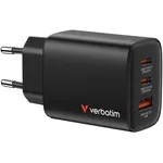 Зарядное устройство сетевое Verbatim VER_32352 Essentials GaN Charger 65W, 3 Ports, Black