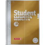 Accesoriu pentru birou Brunnen Notebook College-Block A4 pe spirala pentru dicționar, 50 de foi 90 g/m2 coperta Aur Metallic, 2 coloane