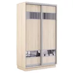 Шкаф Mobildor-Lux Fox uși glisante din PAL cu elemente din oglindă (110x60x220H cm) Sonoma