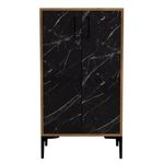 Raft pentru încălțăminte Trendy Prag, Nuc, Marmura Neagra 60x111x35cm