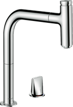 Metris Select M71 Кухонный смеситель на 2 отверстия, однорычажный, 200, с вытяжным изливом, 1jet, sBox