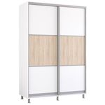 Dulap Mobildor-Lux Aron-P 1.0m-1.8m uși glisante din PAL orizontal (170x60x200H cm) Alb Brilliant