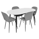 Комплект стол и стулья Evelin di Costacurta стол DT-533R B + 4 стула YTC-064B Blu-14 (Dark grey)