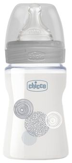 Chicco Бутылочка стеклянная с с силиконовой соской, 150 мл