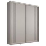Dulap Mobildor-Lux Compact uși glisante PAL cu ornament grecesc (210x45x220H cm) Grey