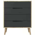 Комод Trendy Flora-Sapphire Oak, Anthracite, 78x95x45cm (GTR008149)