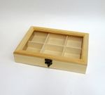 Деревянная коробка и органическое стекло с 6 отделениями 5,5x17x24см