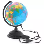 Glob New World Glob cu harta politica a lumii, d=20cm cu iluminare, albastru (Gl.20.PVC_light_bl)