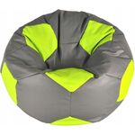 Кресло-мешок BeanBag BM6019, Mяч из экокожи Ares, L, серый с зеленым
