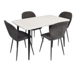Комплект стол и стулья Evelin di Costacurta стол DT-405-3B + 4 стула YTC-064B UF885-15 (Dark grey)
