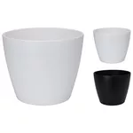 Цветочный горшок ProGarden 47741 Ghiveci pentru flori din ceramica, H16cm, negru/alb