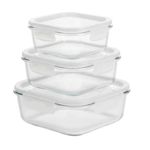 Контейнер для хранения пищи Borart 146520PF Set 3 containere patrate (520+800+1200)