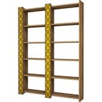 Офисный стеллаж Trendy Orasul 2, Nuc, Galben 124x170x24cm, raft de carti