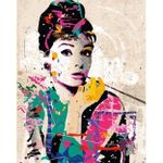 Tablou pe numere Richi (03451) Audrey Hepburn in stil pop art 40x50