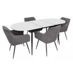 Комплект стол и стулья Evelin di Costacurta стол DT-533R B + 4 стула YTC-090B UF885-15 (Dark grey)
