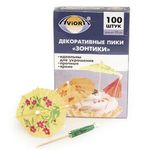 Декоративные  пики ЗОНТИКИ, 100  шт.