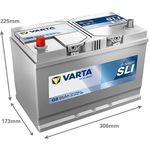Acumulator auto Varta 95AH 830A(JIS) клемы 1 (306x173x225) S4 029 (595405083K262)