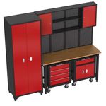 Sistem de depozitare a instrumentelor Spin WT000A331 Set mobilier scule cu scule, 4 tăvi, 107 bucăți Cod.05.088.142