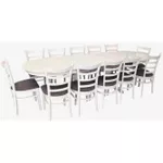Комплект стол и стулья Evelin di Costacurta стол HV-33V White + 12 стульев Coco White/NV-10WP Grey