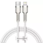 Кабель для моб. устройства Baseus CATLJK-A02 Type-C - Lightning, Braided, PD 20W, 1m, Cafule Metal White