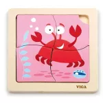 Puzzle Viga 50146 Mini-puzzle din lemn Crab