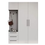 Mobilă pentru antreu Bayro Serenity 1500x2200x518 de colț stâng trend grey cu 3 sertare