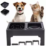 Миска для собак и кошек Jumi CD-321144 Set pe suport pliabil, Negru