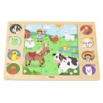Puzzle Viga 44741 Puzzle din lemn Animale de fermă, 17 elem.