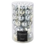 Decor de Crăciun și Anul Nou Promstore 39983 Set decoratiuni pentru brad Silver, 64buc, in cutie