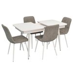 Set masă și scaune Evelin di Costacurta стол DT-432-1R Wh + 4 стула YTC-080Wh Grey
