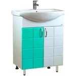 Шкаф под умывальник Mashtab 11412 Domino cu 2 usi 65cm Alb-Verde