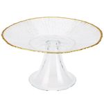 Посуда прочая Promstore 52466 Блюдо сервировочное Golden Rim с ножкой D21см, H10см, стекло