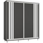 Dulap Mobildor-Lux Aron cu uși glisante сu lamele (180x60x230H cm) Anthracite