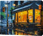 Tablou pe numere BrushMe MG0023FC 40х50cm (fără cutie) Luminile orașului ploios