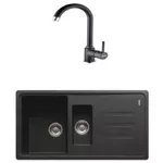 Chiuvetă bucătărie cu bateria Franke 114.0660.680 BSG 651 + Pola 1.0 Negru