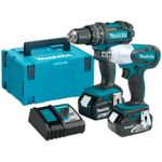 Set de scule electrice Makita DLX2133J Set (DHP482+DTW251+DC18RC+BL1830B*2)