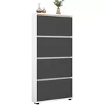 Полка для обуви Mobildor-Lux Leo Slim 100x16x164H cm White/Anthracite