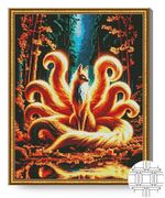 Картина по номерам Art Gallery QB206518 Mozaic cu diamante patrate 40x50cm Vulpea cu noua cozi