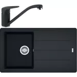 Chiuvetă bucătărie cu bateria Franke 114.0660.906 BFG 611-86 + Novara Plus Negru