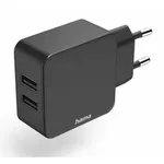 Зарядное устройство сетевое Hama 223371 2-port Charger, USB-A PSU, 2.4 A, Universal Adapter, 12W