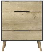 Комод Trendy Flora-Anthracite, Sapphire Oak, 78x95x45cm (GTR008146)