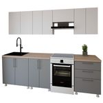 Mobilă pentru bucatarie Smartex (30068) K2 260сm Alb+Grafit